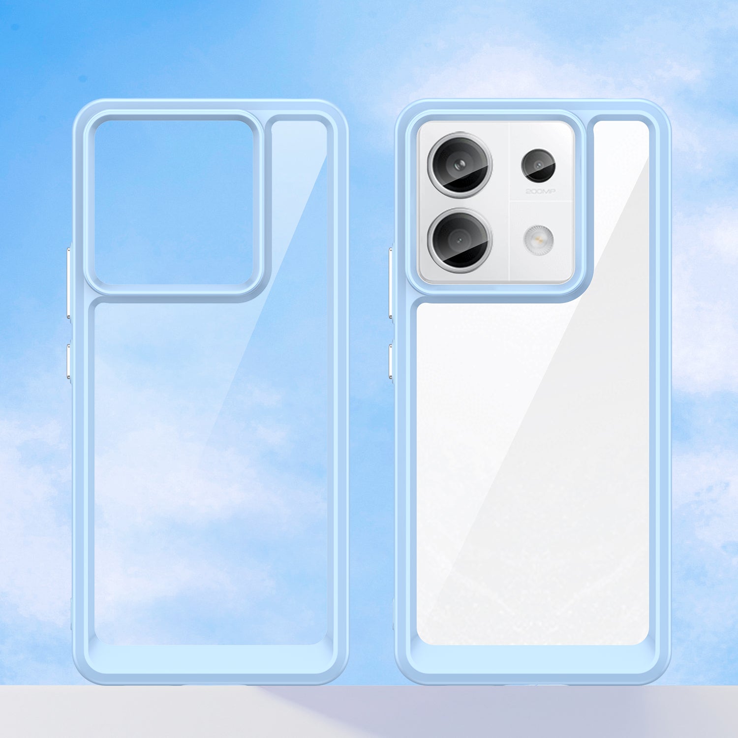 For Xiaomi Redmi Note 13 Pro 5G / Poco X6 5G Phone Case TPU+Acrylic Protective Cover - Blue For Xiaomi Redmi Note 13 Pro 5G / Poco X6 5G Phone Case TPU+Acrylic Protective Cover - Blue